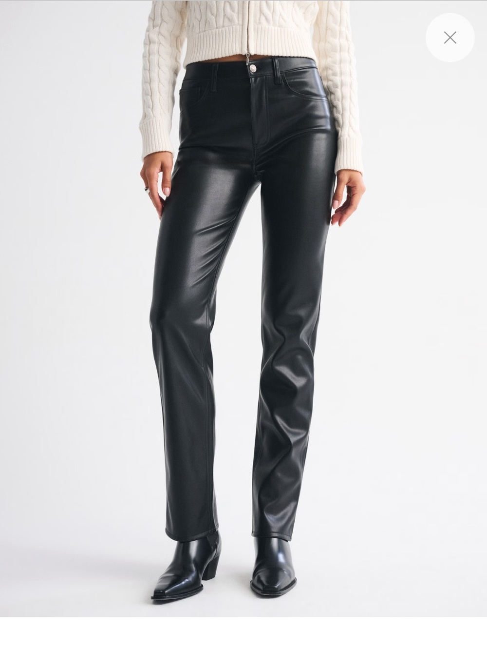 Abercrombie & Fitch Black Vegan Leather Ultra High Rise Pants